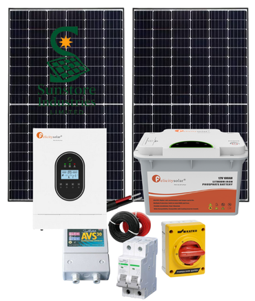 Felicity Solar 1KW Off-Grid Power Station | 12V 100AH 1.2KWH Battery | All-in-One Solar Kit