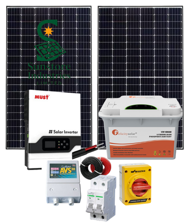 1KW Off-Grid Power Station | 12V 100AH 1.2KWH Battery | All-in-One Solar Kit