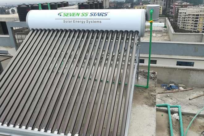 Seven SS 300L High-Pressure Heat-Pipe Solar Water Heater White