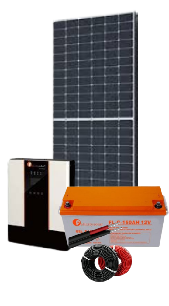 1Kw Felicity Solar Kit -Hybrid Inverter Gel Battery - 1000w 12v - Affordable &amp; Reliable